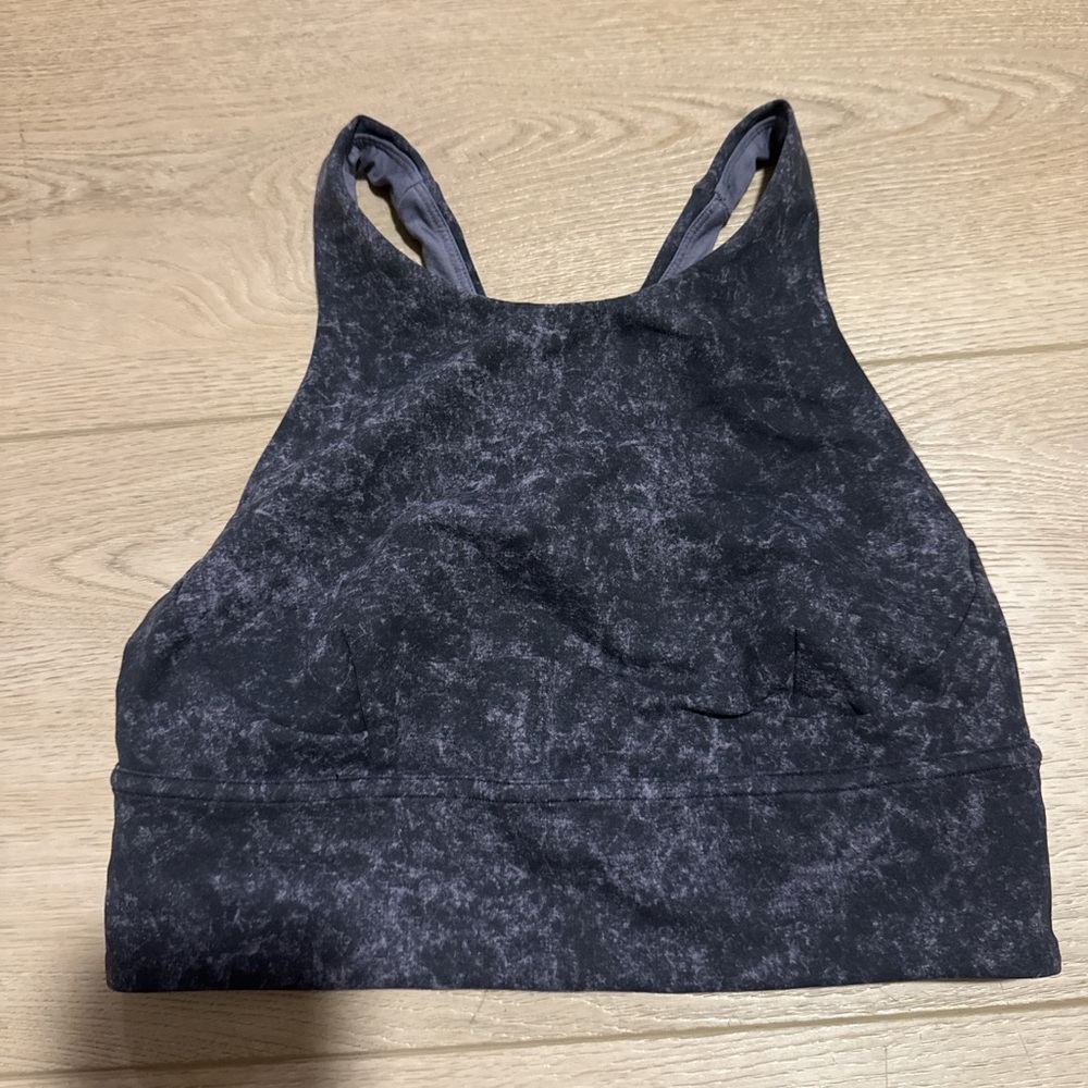 Lululemon Athletica Black and Gray Patterned Sports Bra